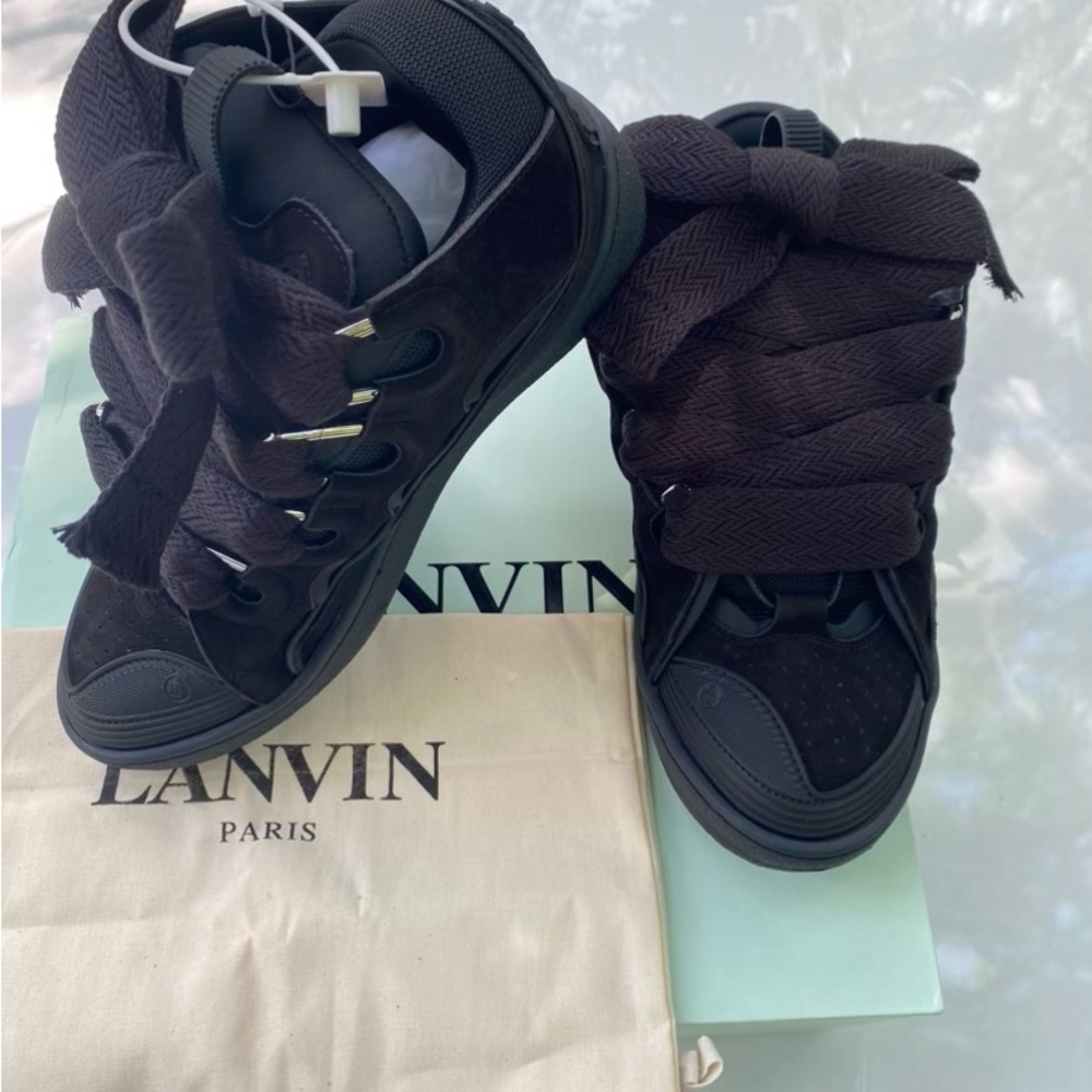 Lanvin Black Sneakers Luxurious High-Top Design